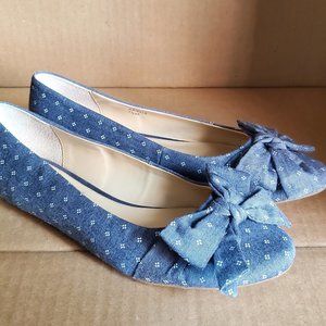 Issac Mizrahi Arielle Ballet Bow Flats Blue 7.5 M